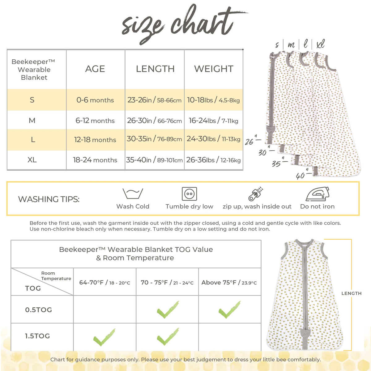 Burt's Bees Baby Infant Wearable Blanket, Organic Cotton Unisex Beekeeper - Light Weight 0.5 TOG or Medium Weight 1.5 TOG Jansha Store