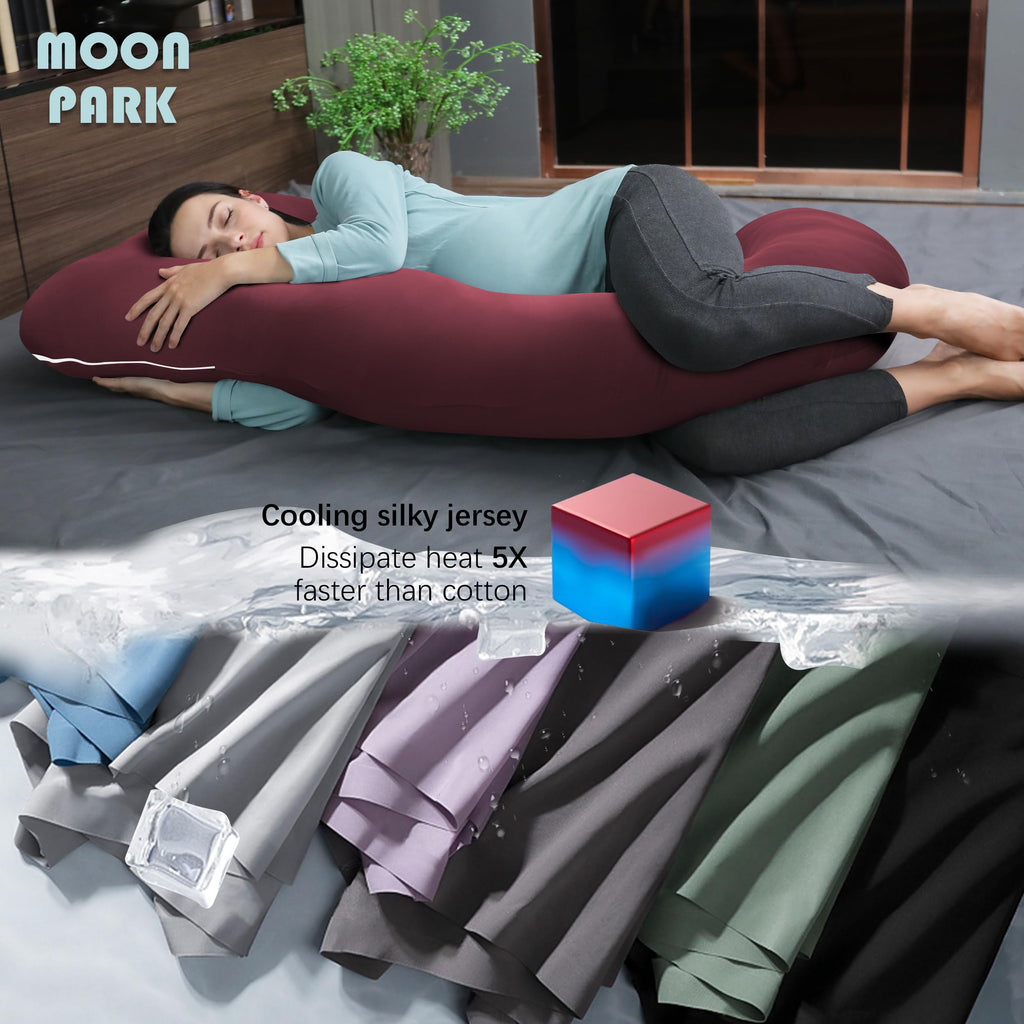 MOON PARK Pregnancy Pillows for Sleeping - U Shaped Full Body Maternity Pillow with Removable Cover - Support for Back, Legs, Belly, HIPS - 65 Inch - Purple Jansha Store