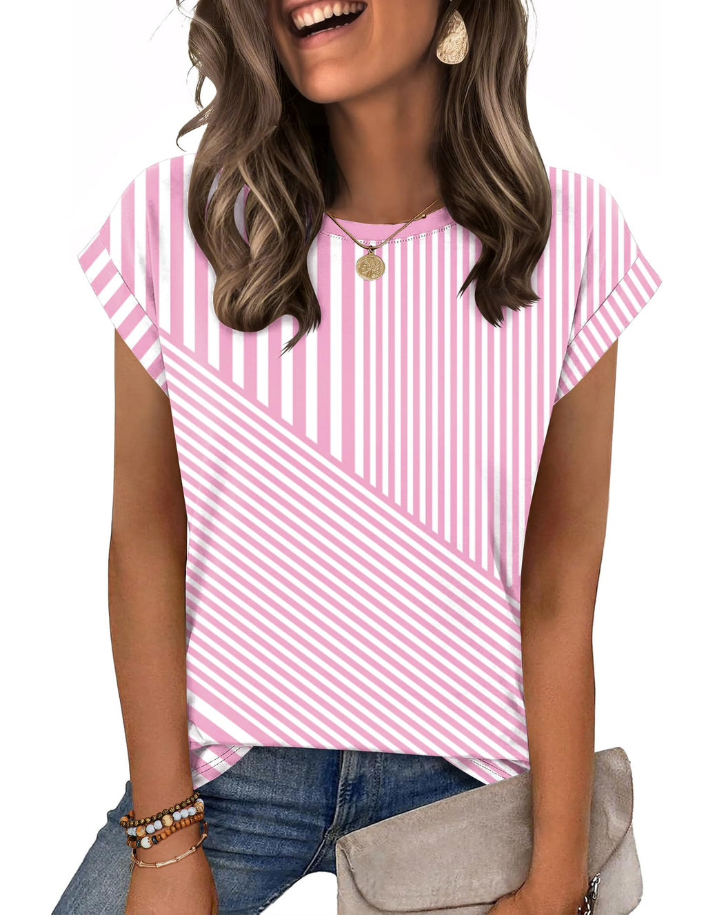Zeagoo Womens Tops Summer Casual Cap Sleeve Tshirts Shirts Business Blouses Jansha Store