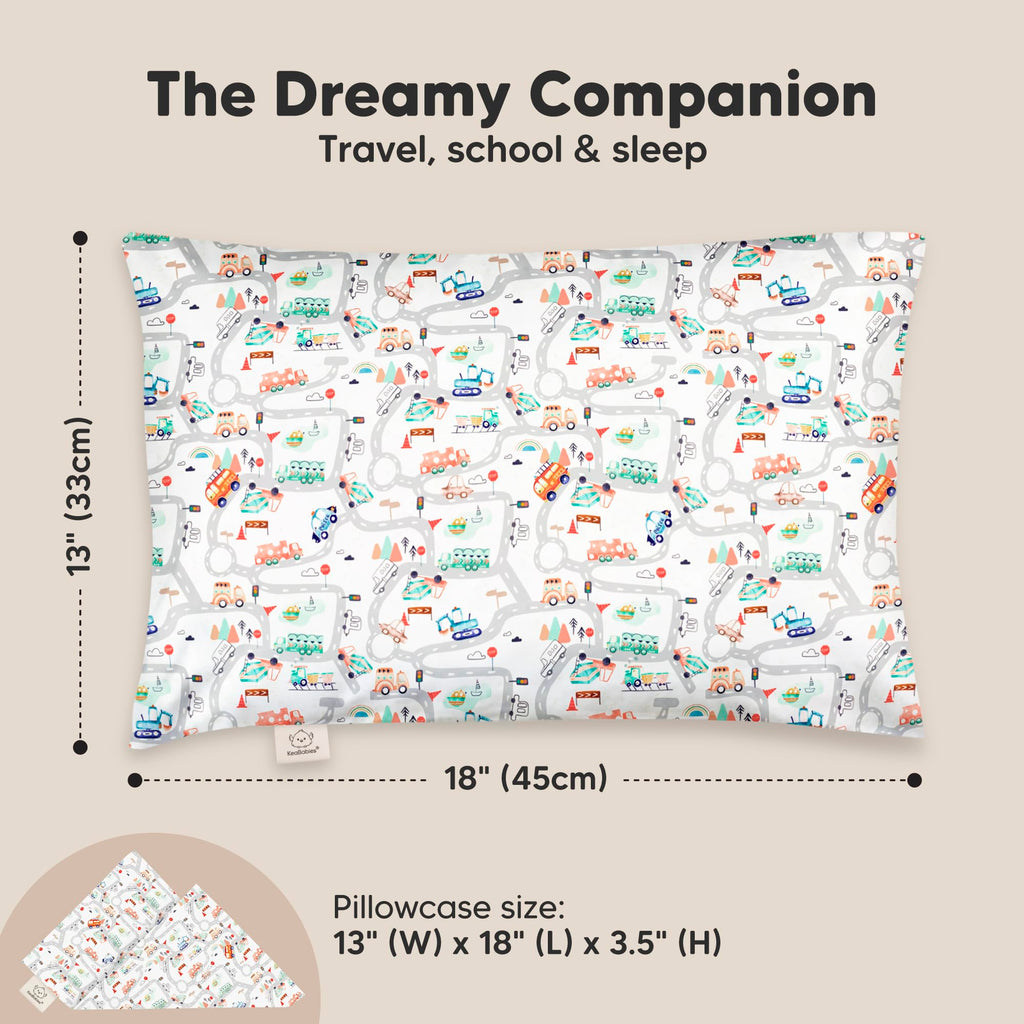 Toddler Pillow with Pillowcase, 13x18 My Little Dreamy Pillow (Flora Vale) Jansha Store