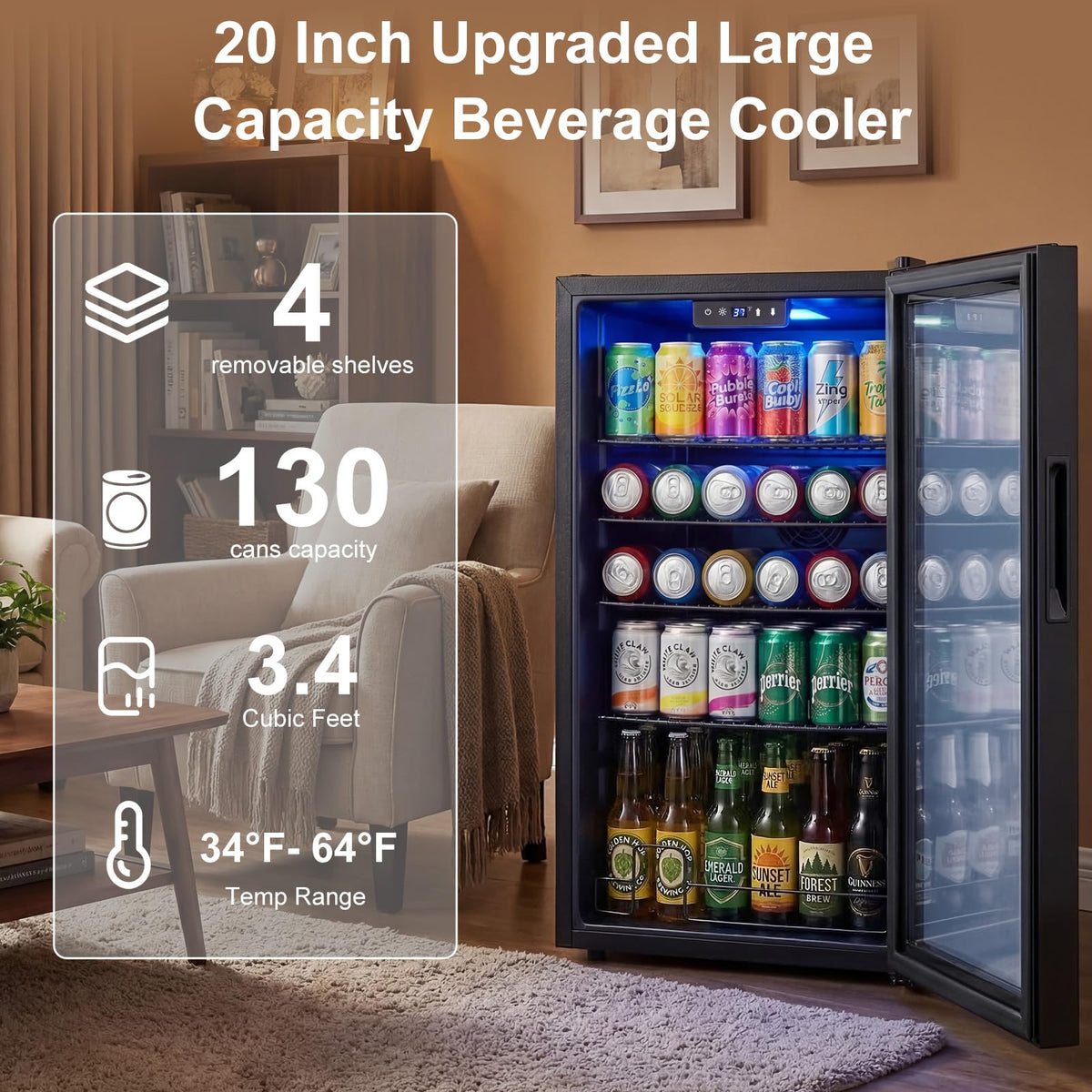 24 Inch Upgraded Dual Zone Wine and Beverage Refrigerator Cooler Jansha Store