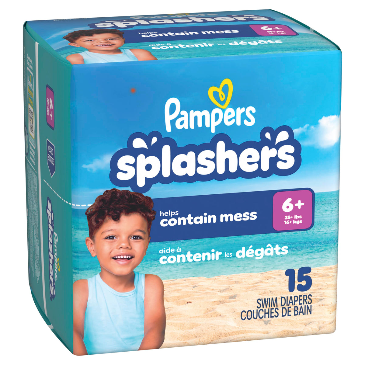 Pampers Splashers Swim Diapers, Size 4, 18 Count, Disposable Swim Diapers, Contains Mess, No Swell Jansha Store