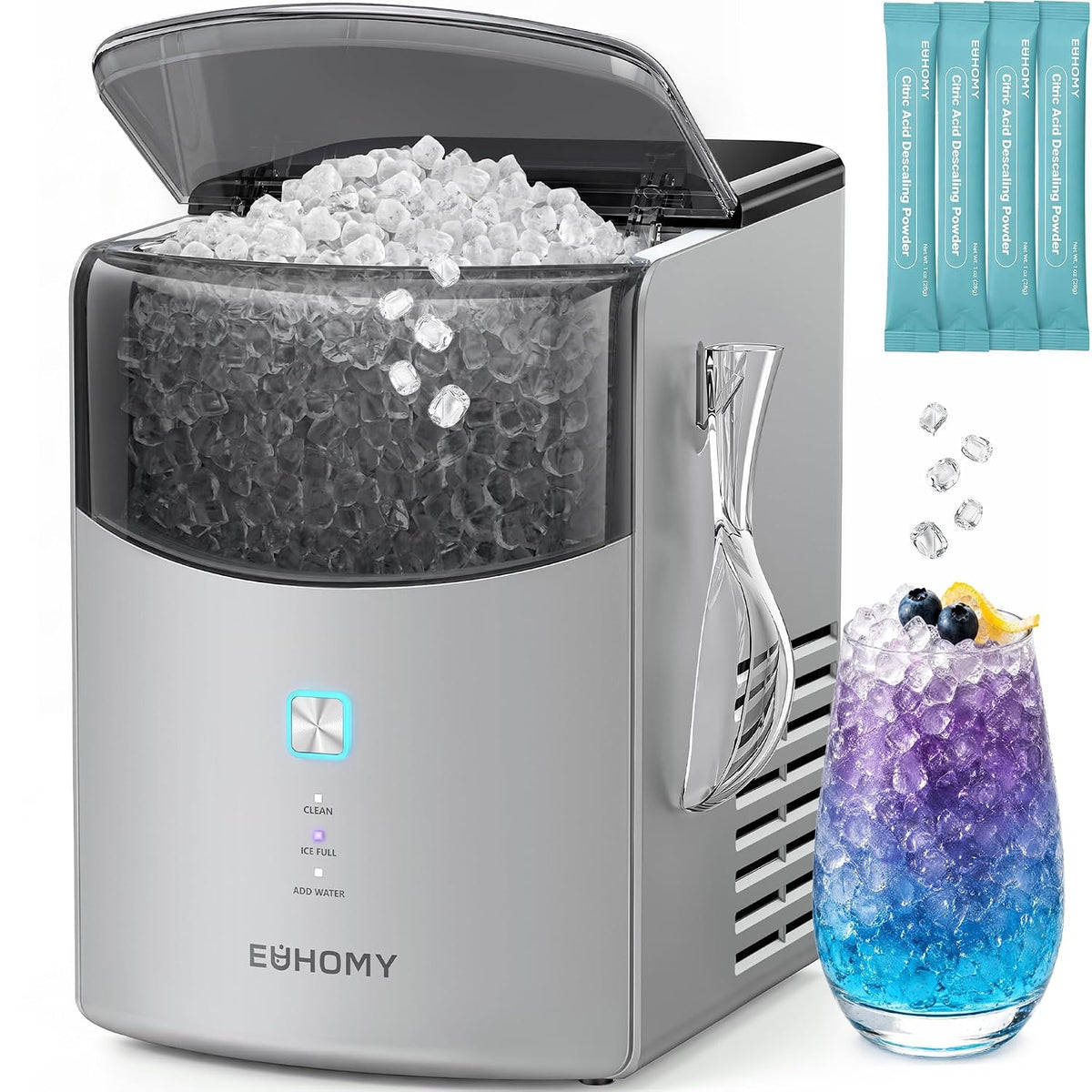 Euhomy Countertop Nugget Ice Maker, 35lbs Daily Sonic Crushed Ice Machine Jansha Store
