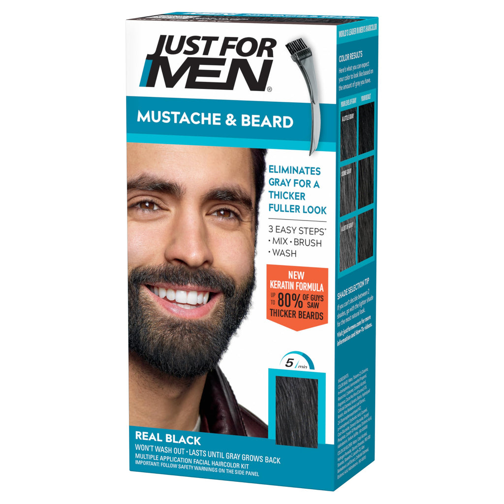 JUST FOR MEN Mustache & Beard Dye, Keratin, Light Brown M-25 (1 Pack) Jansha Store