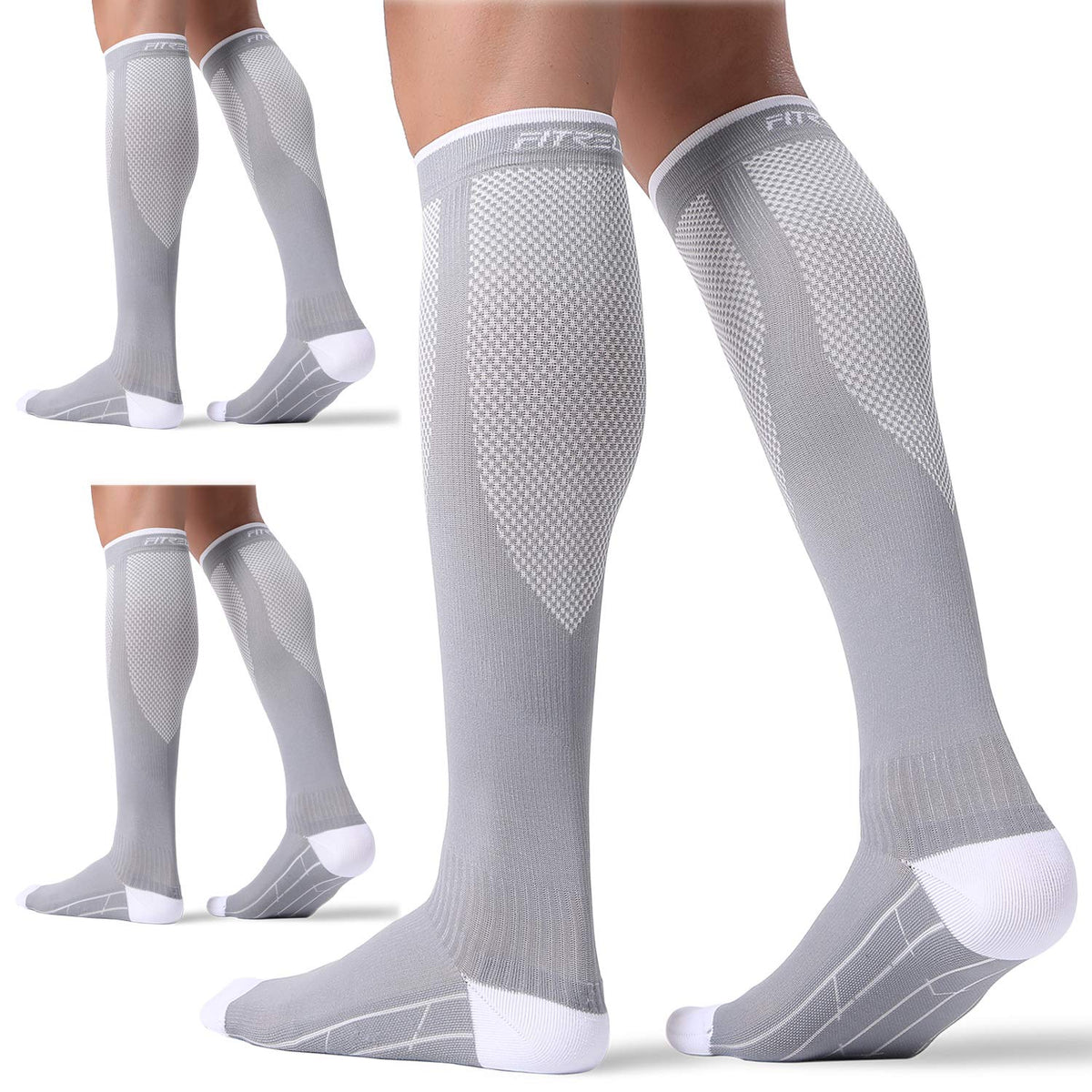FITRELL 3 Pairs Compression Socks for Women and Men 20-30mmHg-Circulation Support Socks Jansha Store