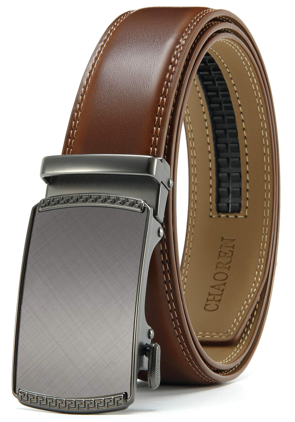 CHAOREN Men's Leather Ratchet Belt - Customizable Fit (35mm) Jansha Store