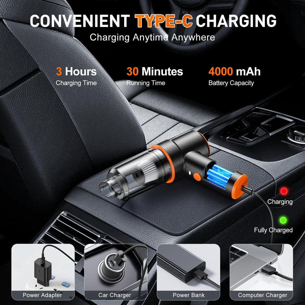 KMM Handheld Car Vacuum Cleaner, Hand Held Vacuum & Air Duster Jansha Store