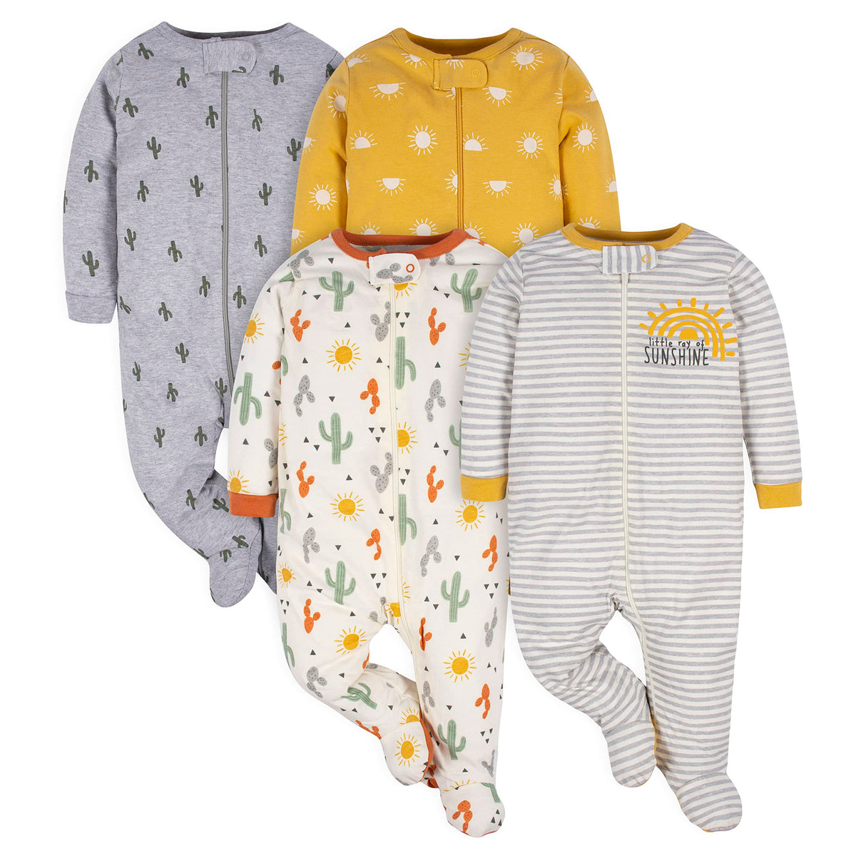 Gerber Baby Girls 4-Pack Sleep 'N Play Footie Jansha Store