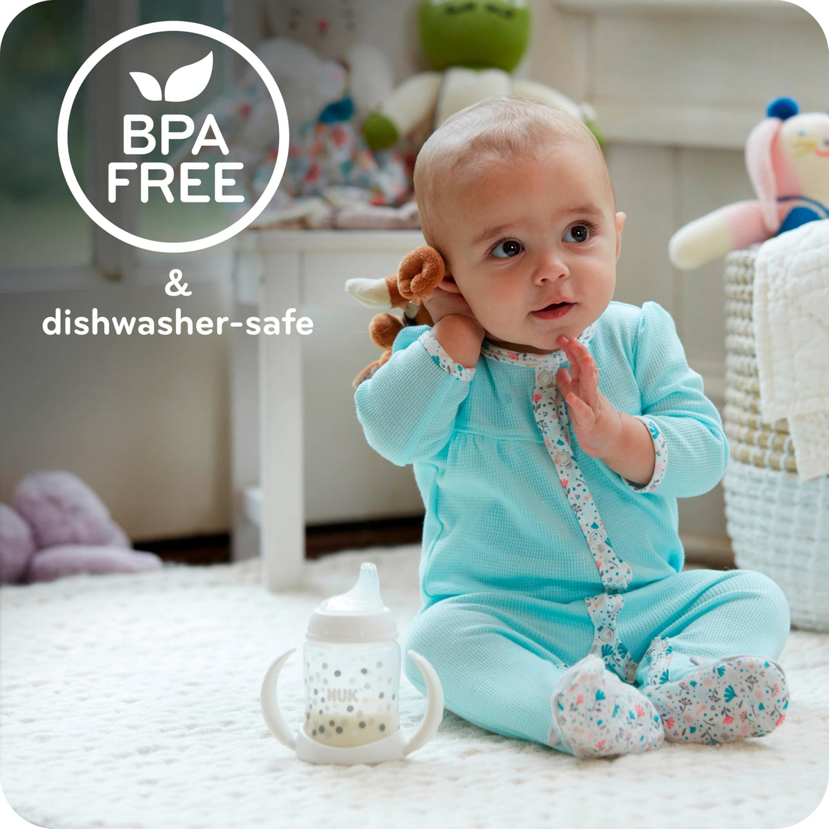 NUK for Nature Learner Cup, 10 oz, 9+ Months – BPA Free, Spill Proof Sippy Cup Jansha Store