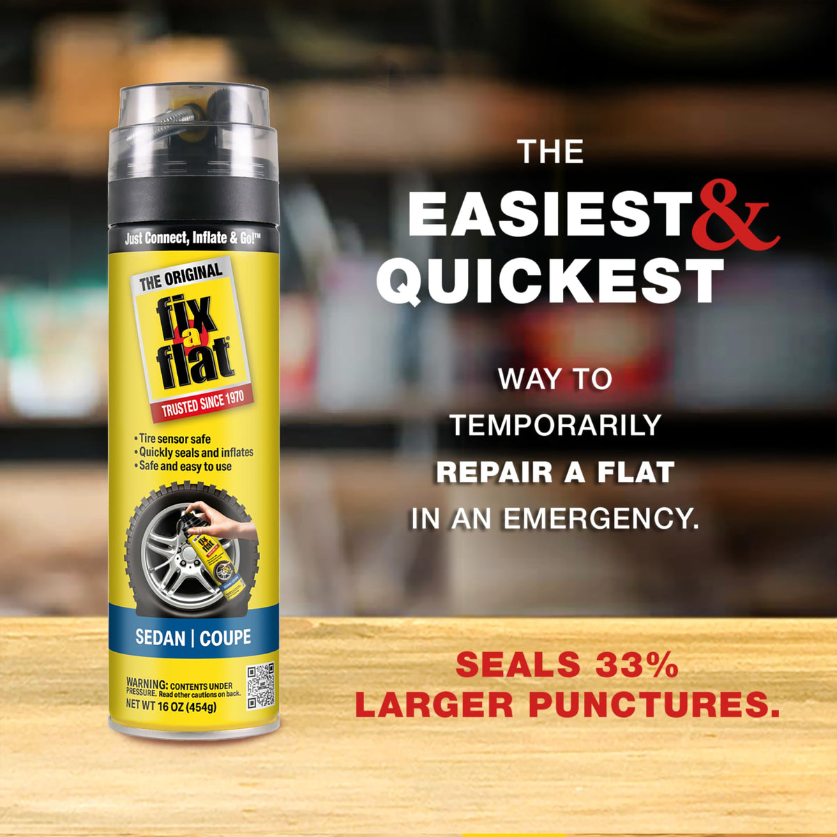 Fix-A-Flat S60420 Aerosol Emergency Flat Tire Repair and Inflator, for Standard Tires, Eco-Friendly Formula, Universal Fit for All Cars, 16 oz. (Pack of 1) Jansha Store