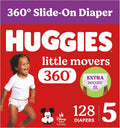 Huggies Little Movers HuggFit 360 Diapers Size 5, 128 Count (2 Packs of 64) Jansha Store