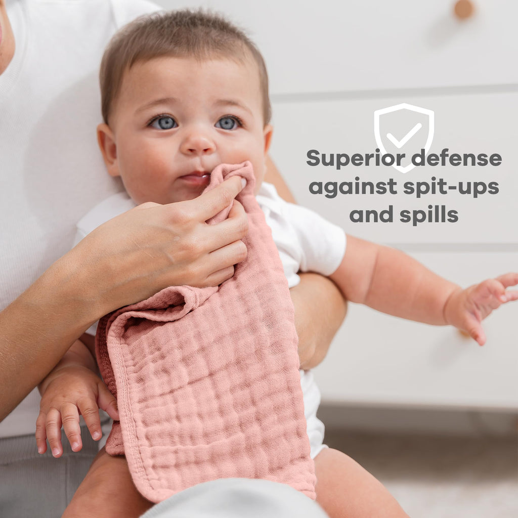 Comfy Cubs Muslin Burp Cloths 20x10" 6 Pack, Baby Burp Cloths - Cream Jansha Store