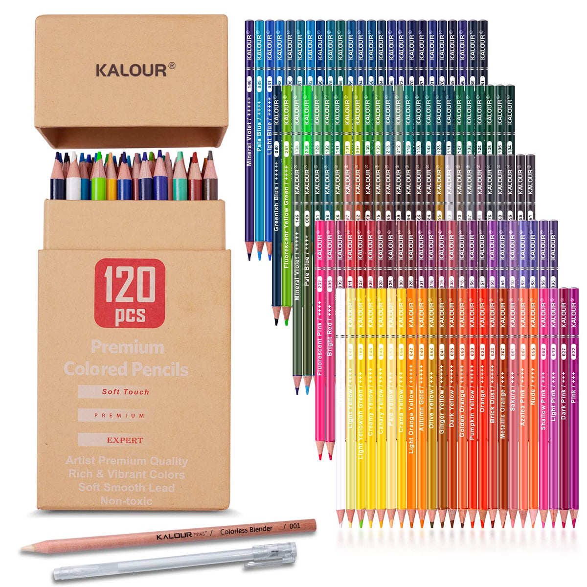 KALOUR 72 Count Colored Pencils for Adult Coloring Books, Soft Core,Ideal for Drawing Blending Shading,Color Pencils Set Gift for Adults Kids Beginners Jansha Store