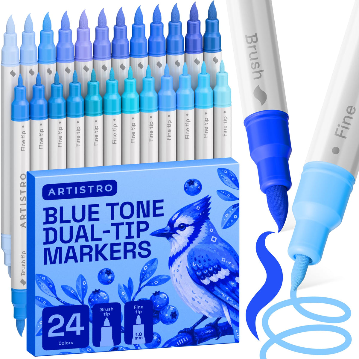 ARTISTRO 36 Multicolor Dual-Tip Acrylic Paint Marker Pens for Drawing Jansha Store
