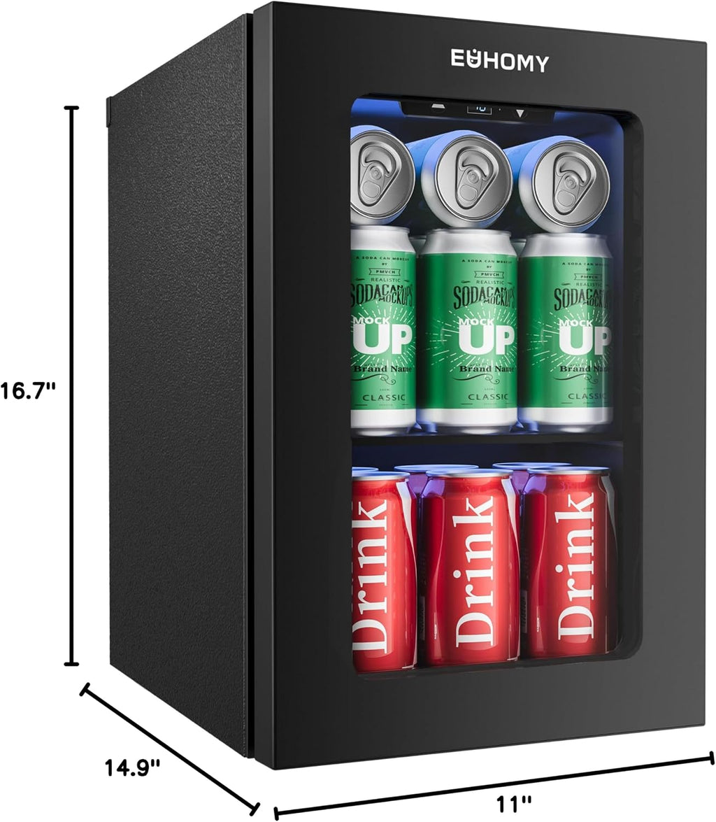 EUHOMY 24 Can Mini Fridge, 18L Beverage Refrigerator with Quiet Compressor Jansha Store
