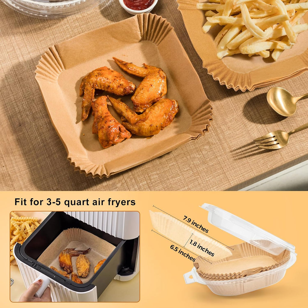 Air Fryer Liners Disposable, 100Pcs Parchment Paper 6.5" Square for 3-5QT Jansha Store