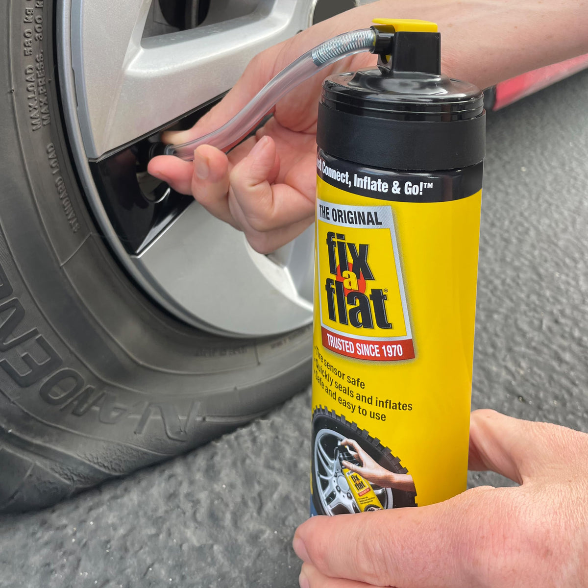 Fix-A-Flat S60420 Aerosol Emergency Flat Tire Repair and Inflator, for Standard Tires, Eco-Friendly Formula, Universal Fit for All Cars, 16 oz. (Pack of 1) Jansha Store