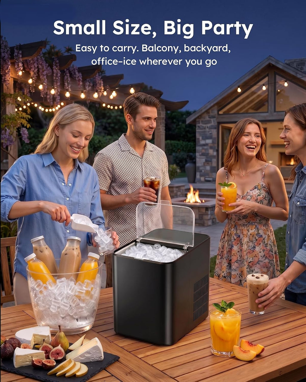 Ice Maker Countertop, 26.5 lbs/Day, 8 Bullet Fast Ice in 6 Mins Jansha Store