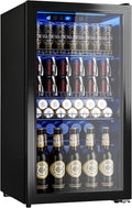 130 Can Beverage Refrigerator, 3.2 Cu.Ft Mini Fridge Beverage Cooler Jansha Store