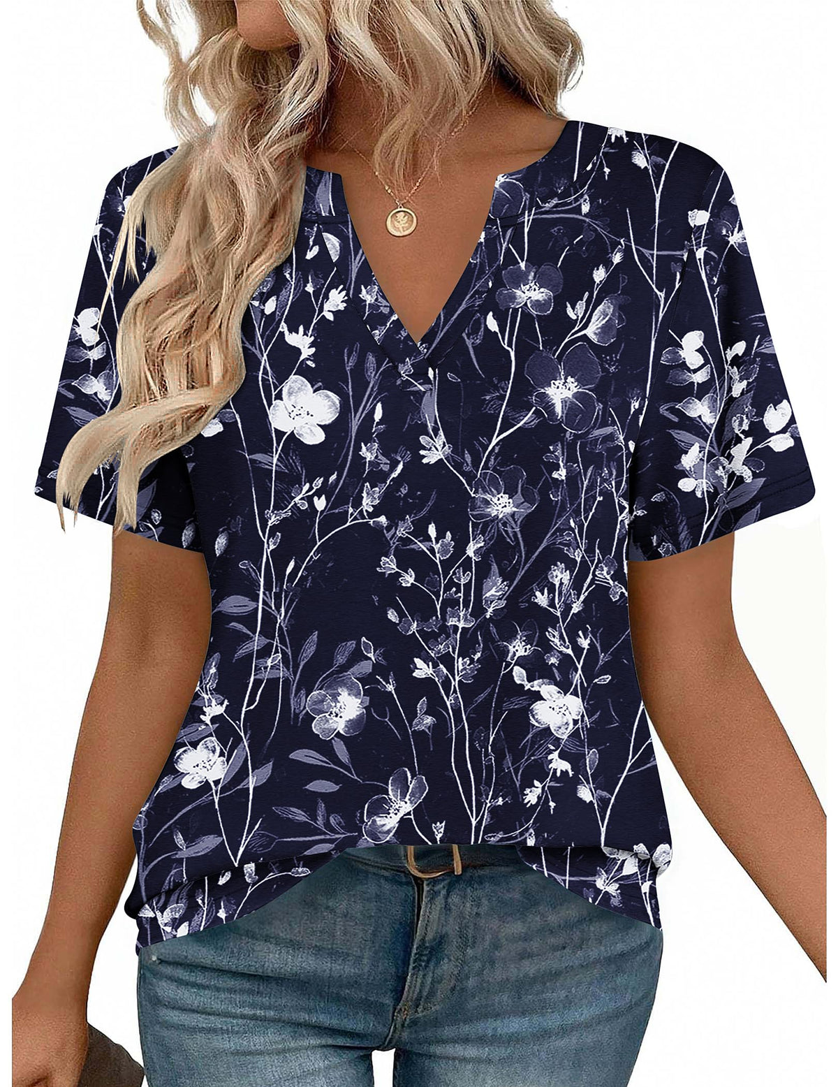Zeagoo Womens Tops Short Sleeve V Neck Tee Shirts Cute Dressy Casual Jansha Store
