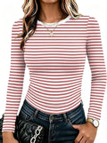 Zeagoo Women Long Sleeve Shirts Slim Fit Going Out Tops Crewneck Basic Tee Jansha Store