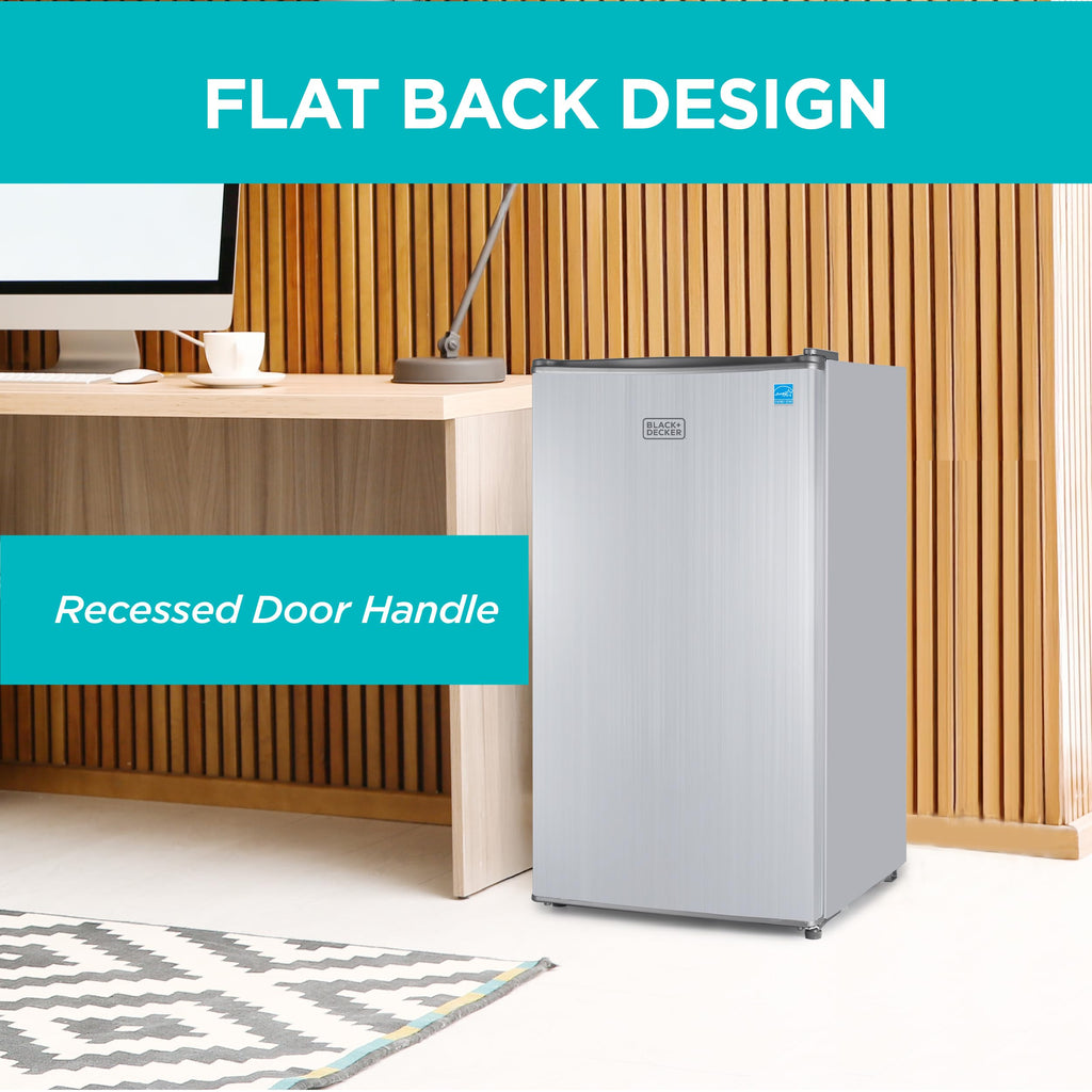 BLACK+DECKER 2.5 Cu. Ft. Compact Refrigerator, Energy Star, BCRK25B, Black Jansha Store
