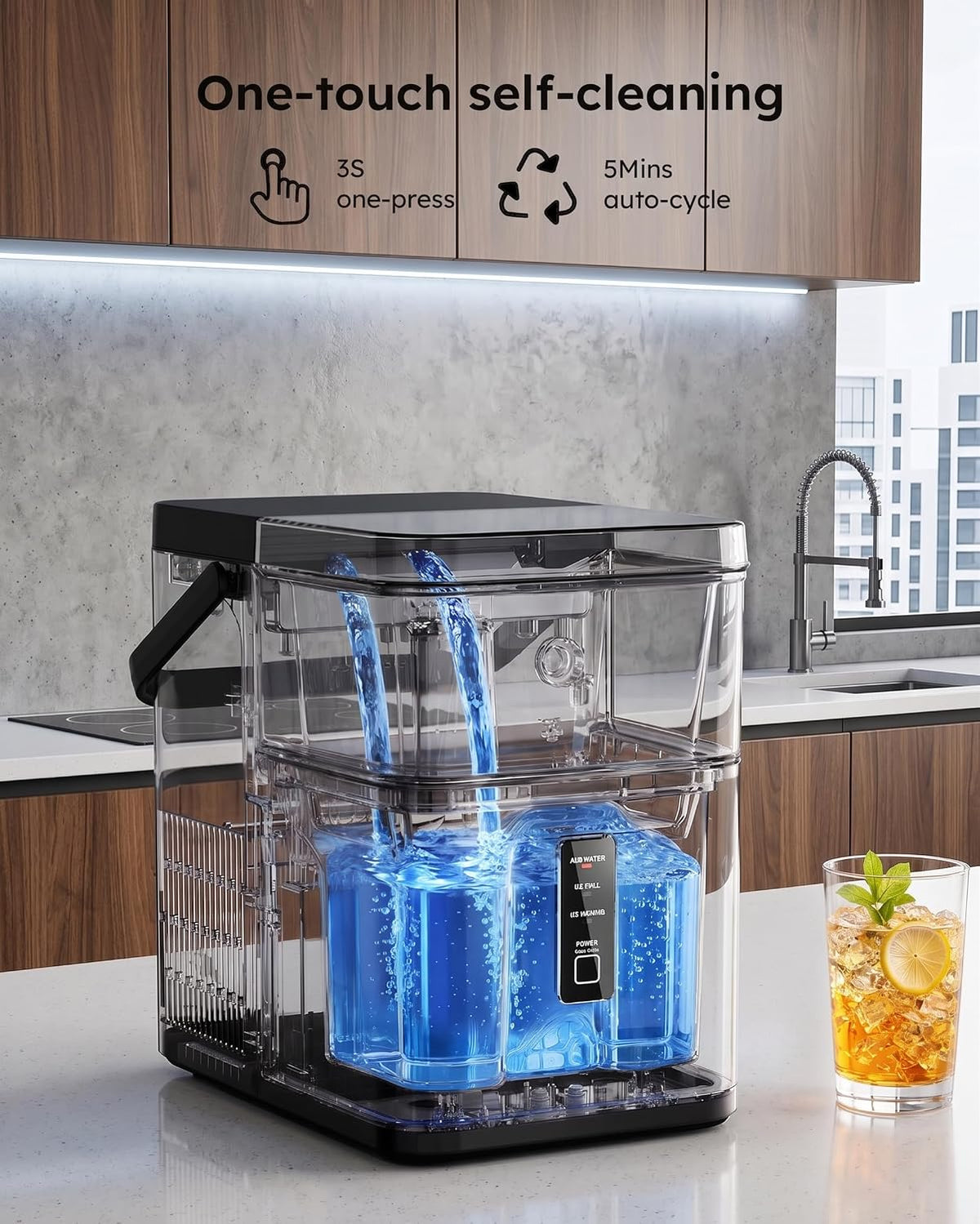 Nugget Ice Maker Countertop 38 lbs/Day Fast Chewable Ice in 5 Mins Jansha Store
