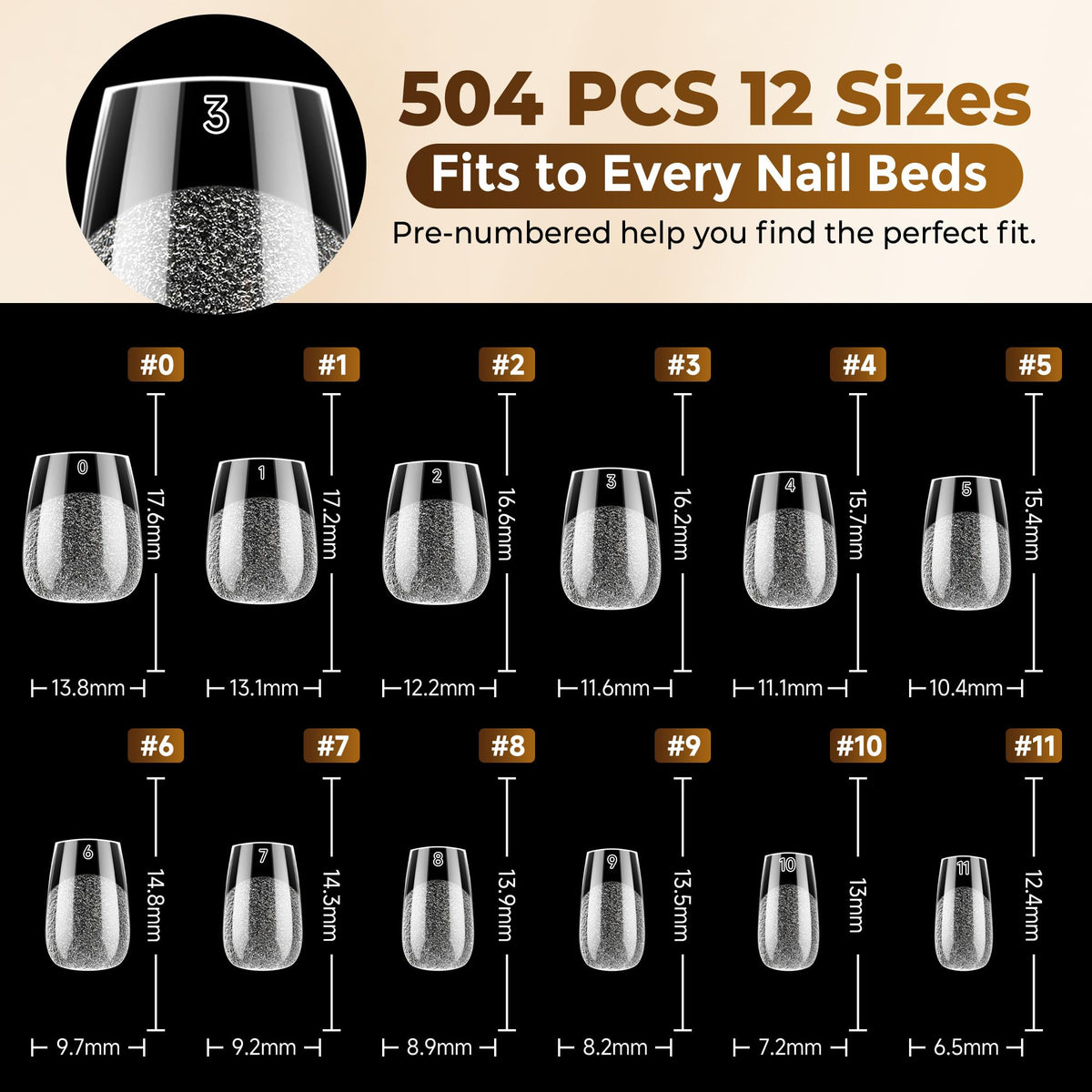 UNA GELLA Short Almond Nail Tips 504PCS Short Fake Nails Soft Press Ons Jansha Store