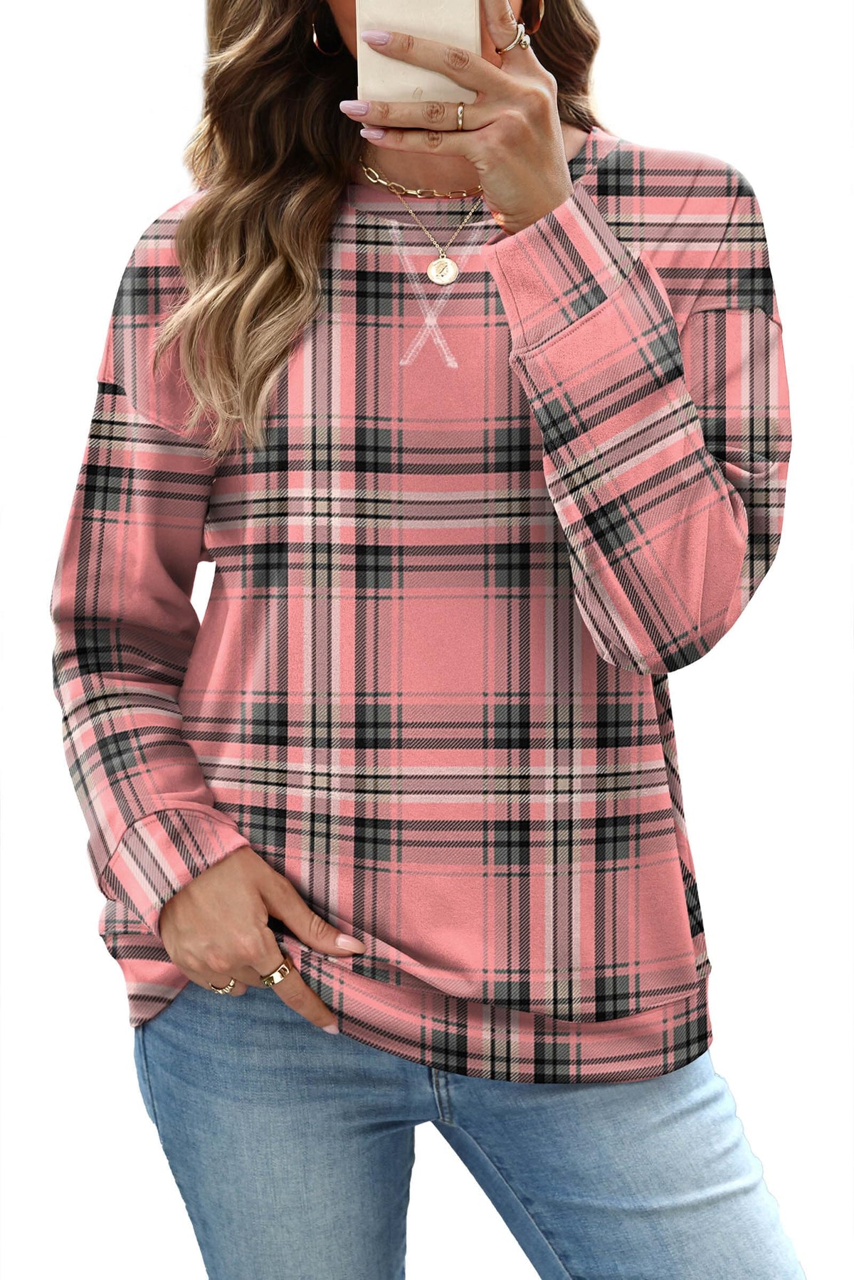 RUMIA Women's Crew Neck Sweatshirt Long Sleeve Tops for Women Fall Clothes Jansha Store