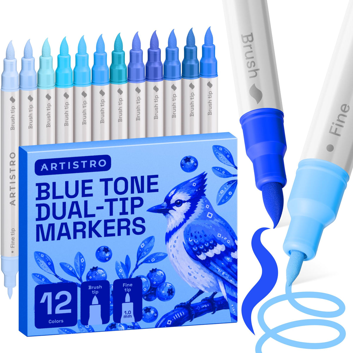 ARTISTRO 36 Multicolor Dual-Tip Acrylic Paint Marker Pens for Drawing Jansha Store