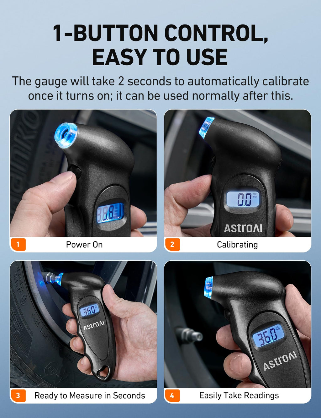 AstroAI Digital Tire Pressure Gauge 150PSI, ±1PSI Accuracy for Car Truck Jansha Store
