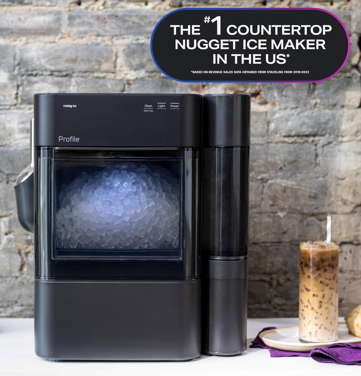 GE Profile Opal 2.0 Ultra Nugget Ice Maker with .75 Gallon Side Tank and Scale Inhibiting Filter, Scoop Included, 38 lbs in 24 Hours, Pellet Ice Machine with WiFi & Smart Connected, Black Jansha Store