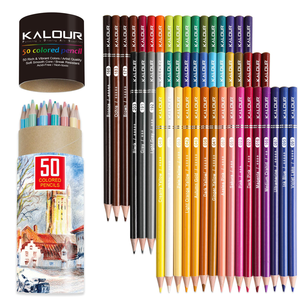 KALOUR 72 Count Colored Pencils for Adult Coloring Books, Soft Core,Ideal for Drawing Blending Shading,Color Pencils Set Gift for Adults Kids Beginners Jansha Store