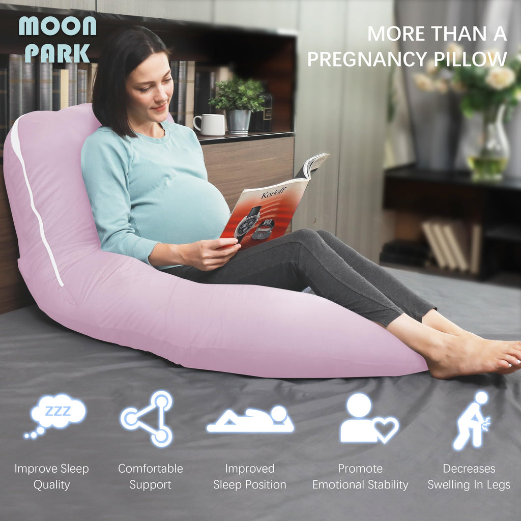 MOON PARK Pregnancy Pillows for Sleeping - U Shaped Full Body Maternity Pillow with Removable Cover - Support for Back, Legs, Belly, HIPS - 65 Inch - Purple Jansha Store