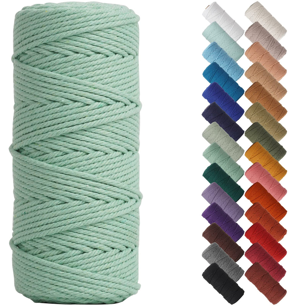 NOANTA Baby Blue Macrame Cord 3mm x 109yards, Cotton Rope Macrame Yarn Jansha Store