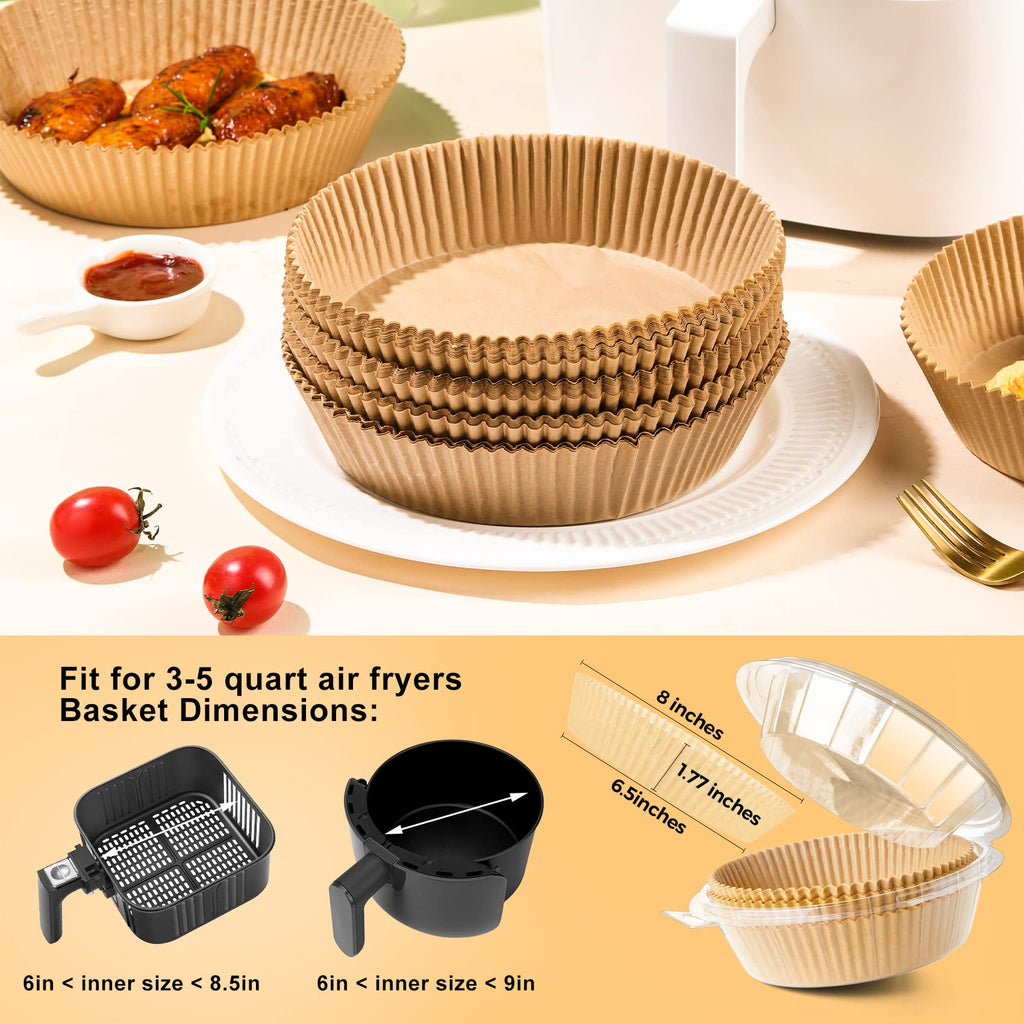 Air Fryer Liners Disposable, 100Pcs Parchment Paper 6.5" Square for 3-5QT Jansha Store