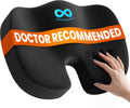 Everlasting Comfort Doctor Recommended Memory Foam Seat Cushion for Office Chairs & Car - Ergonomic Office Desk Accessories - Cushions for Tailbone Pain Relief, Sciatica (Black, Large) Jansha Store