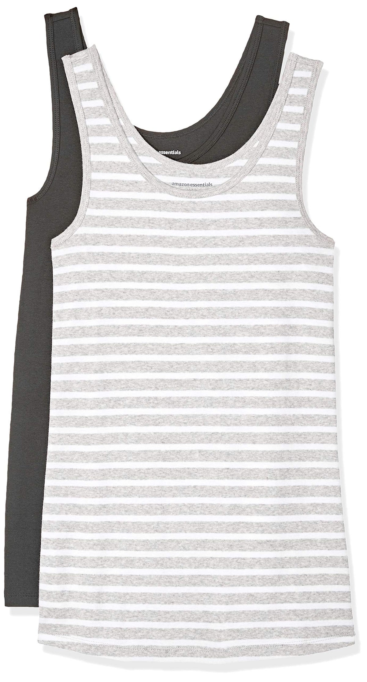 Amazon Essentials Women's Slim-Fit Ribbed Scoop Neck Tank Tops, Pack of 2 Jansha Store