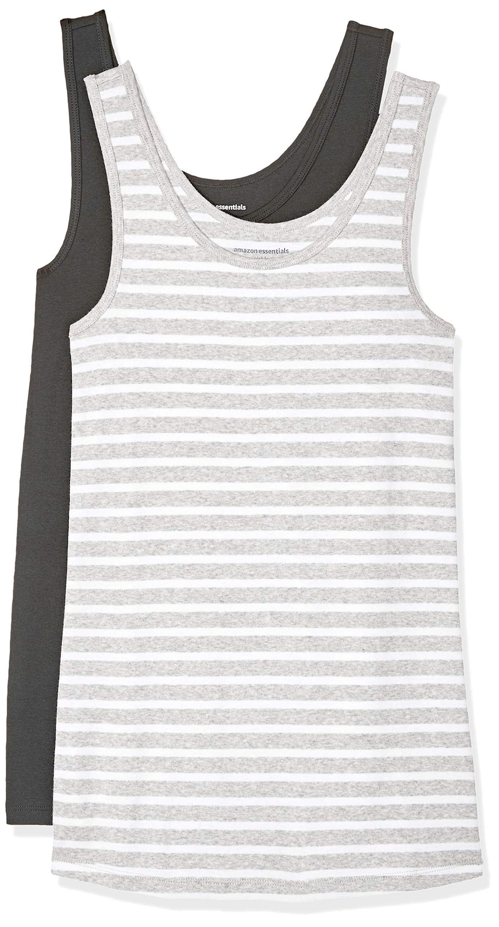Amazon Essentials Women's Slim-Fit Ribbed Scoop Neck Tank Tops, Pack of 2 Jansha Store