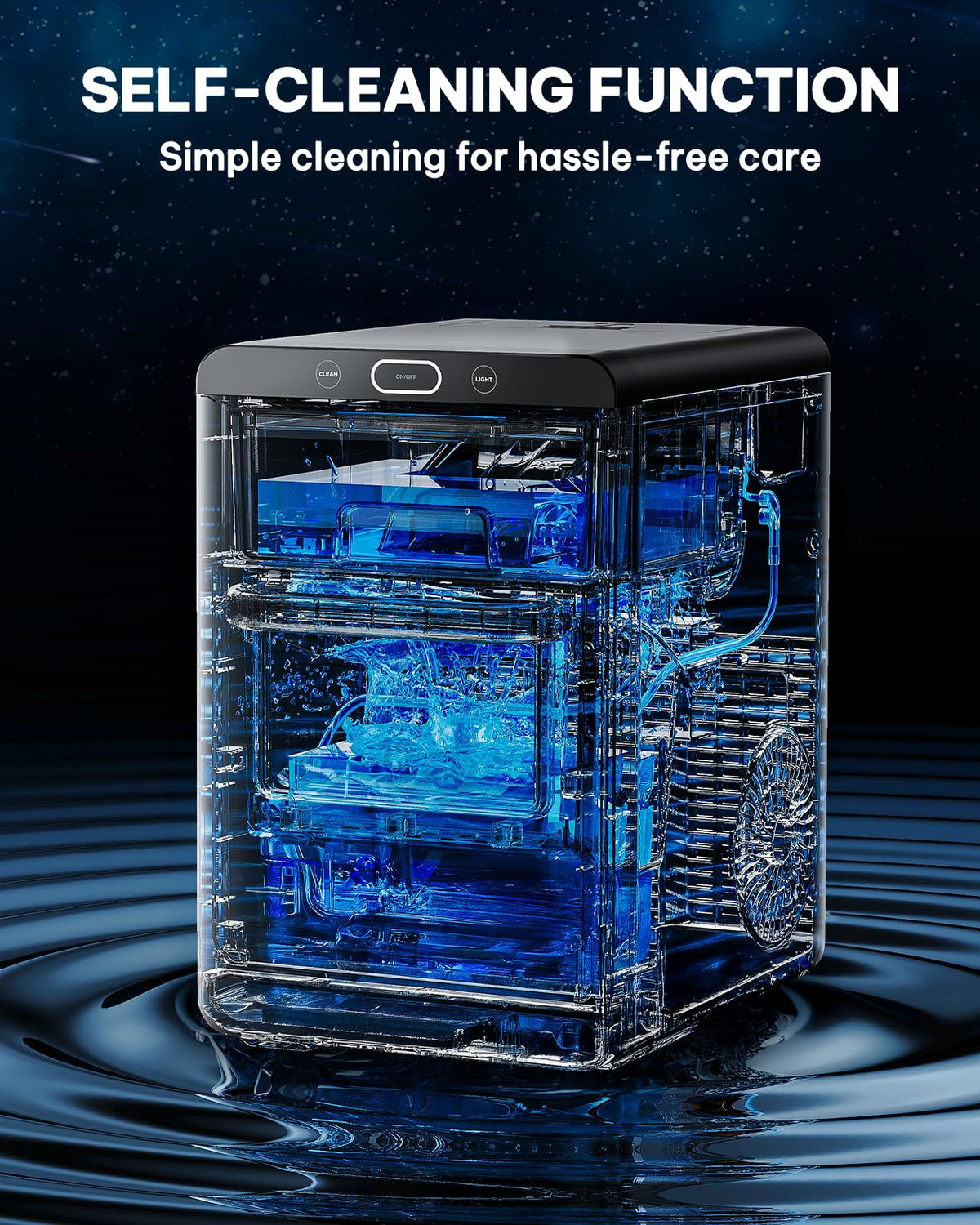Silonn Ice Maker Countertop, Portable Ice Machine with Carry Handle, Self-Cleaning Ice Makers with Basket and Scoop, 9 Cubes in 6 Mins, 26 lbs per Day, Ideal for Home, Kitchen, Camping, RV Jansha Store