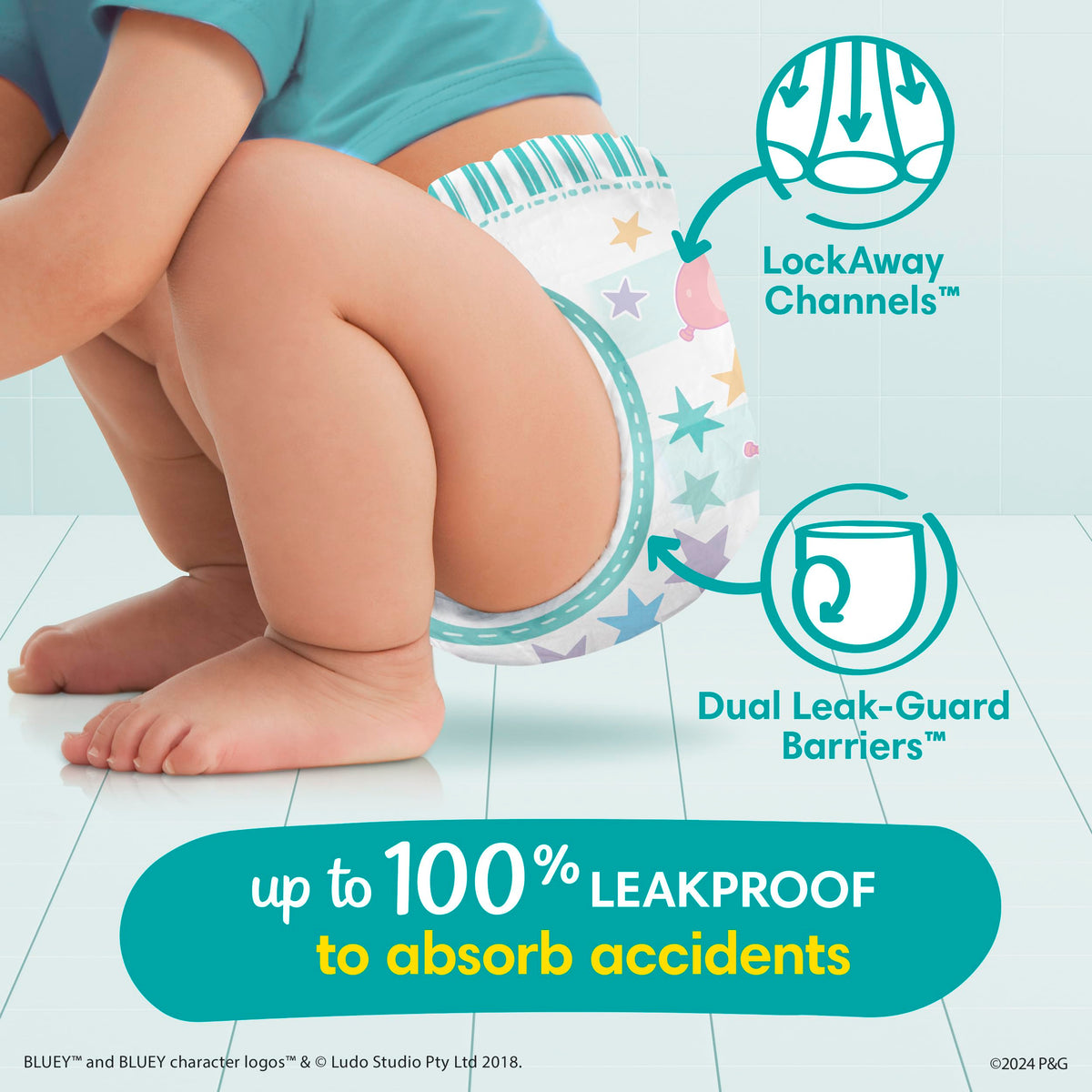 Easy Ups Girls & Boys Potty Training Pants, Size 7 (5T-6T), 84 Count, Bluey Absorbent Pull Up Training Underwear, Up to 100% Leakproof Day and Night, Hypoallergenic Jansha Store
