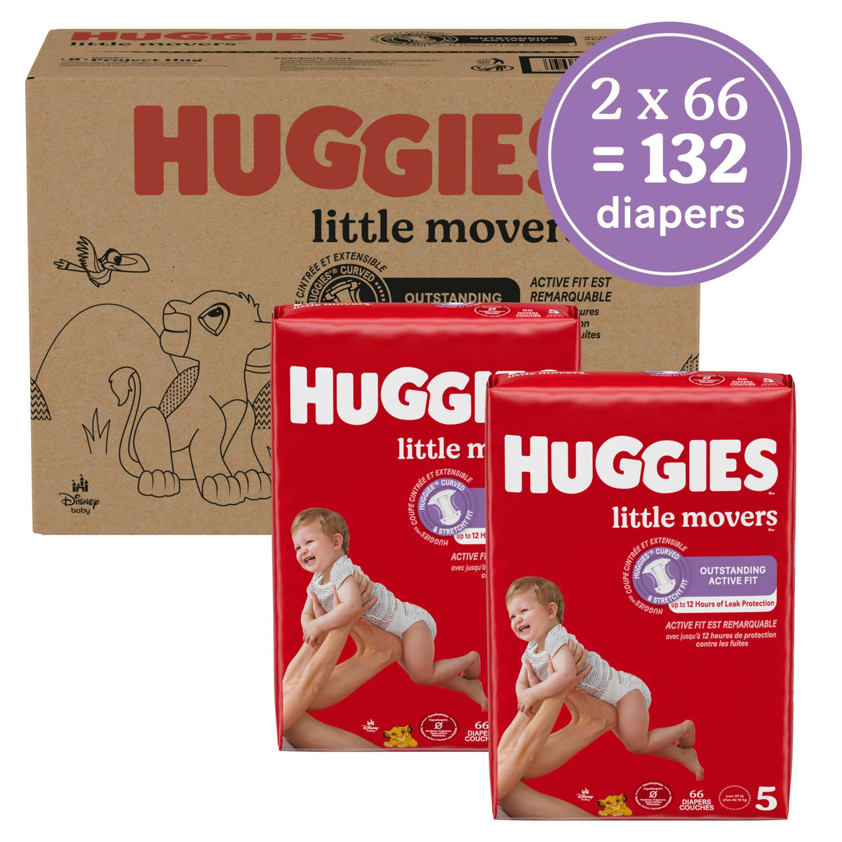 Huggies Little Movers Diapers Size 6, 108 Count (2 Packs of 54) Jansha Store