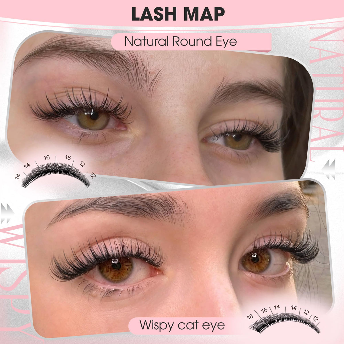 Brown Lash Clusters Natural For Soft Glam 300Pcs Wispy Lashes Cluster Eyelash Cluster Extensions C Curve Individual Lashes DIY Lash Extension Waterproof & Long - Lasting (10-16mm) Jansha Store