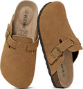 KIDMI Genuine Suede Clogs for Women Men Cork Footbed Mules Potato Shoes Jansha Store
