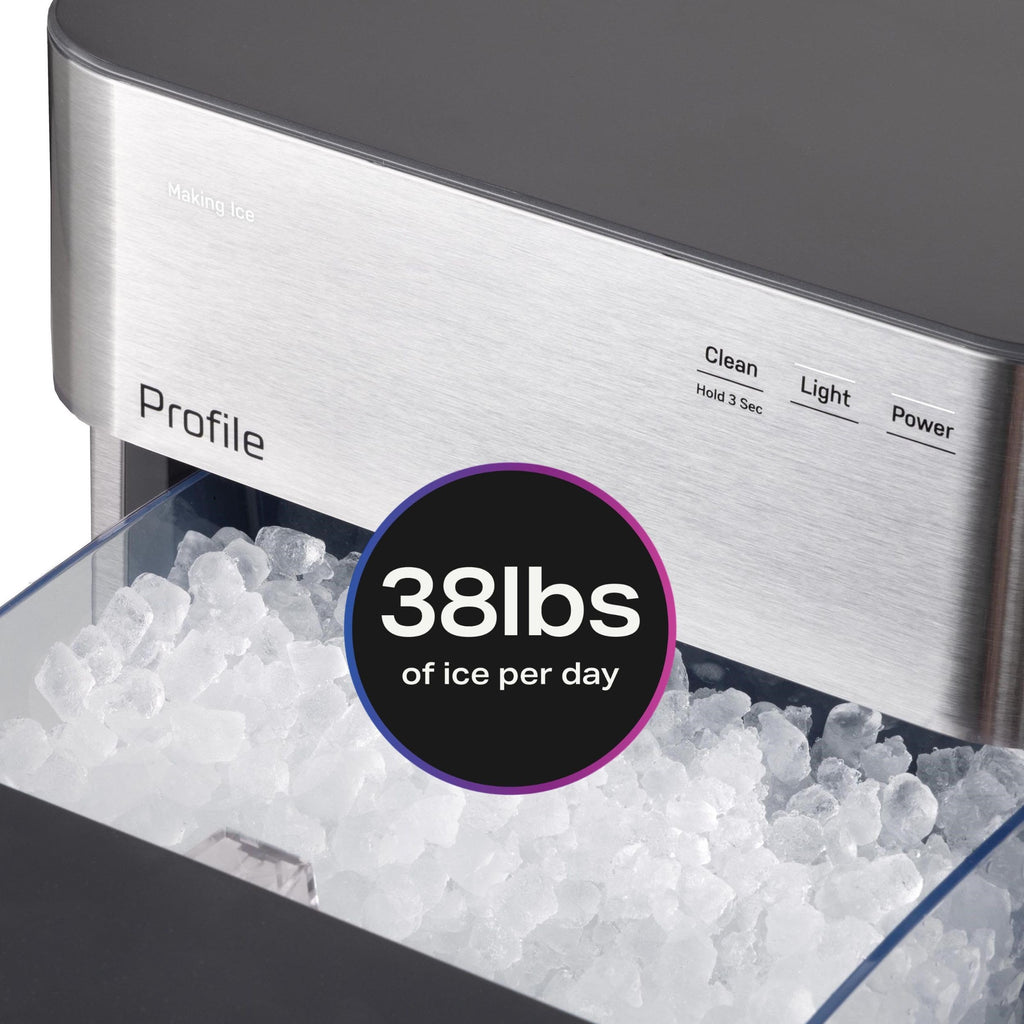 GE Profile Opal Ultra, Countertop Nugget Ice Maker, 1 Gal XL Side Tank, *Amazon Exclusive*, 38 lbs/Day, Pebble Pellet Crushed Ice Machine, WiFi Black Stainless Steel Jansha Store