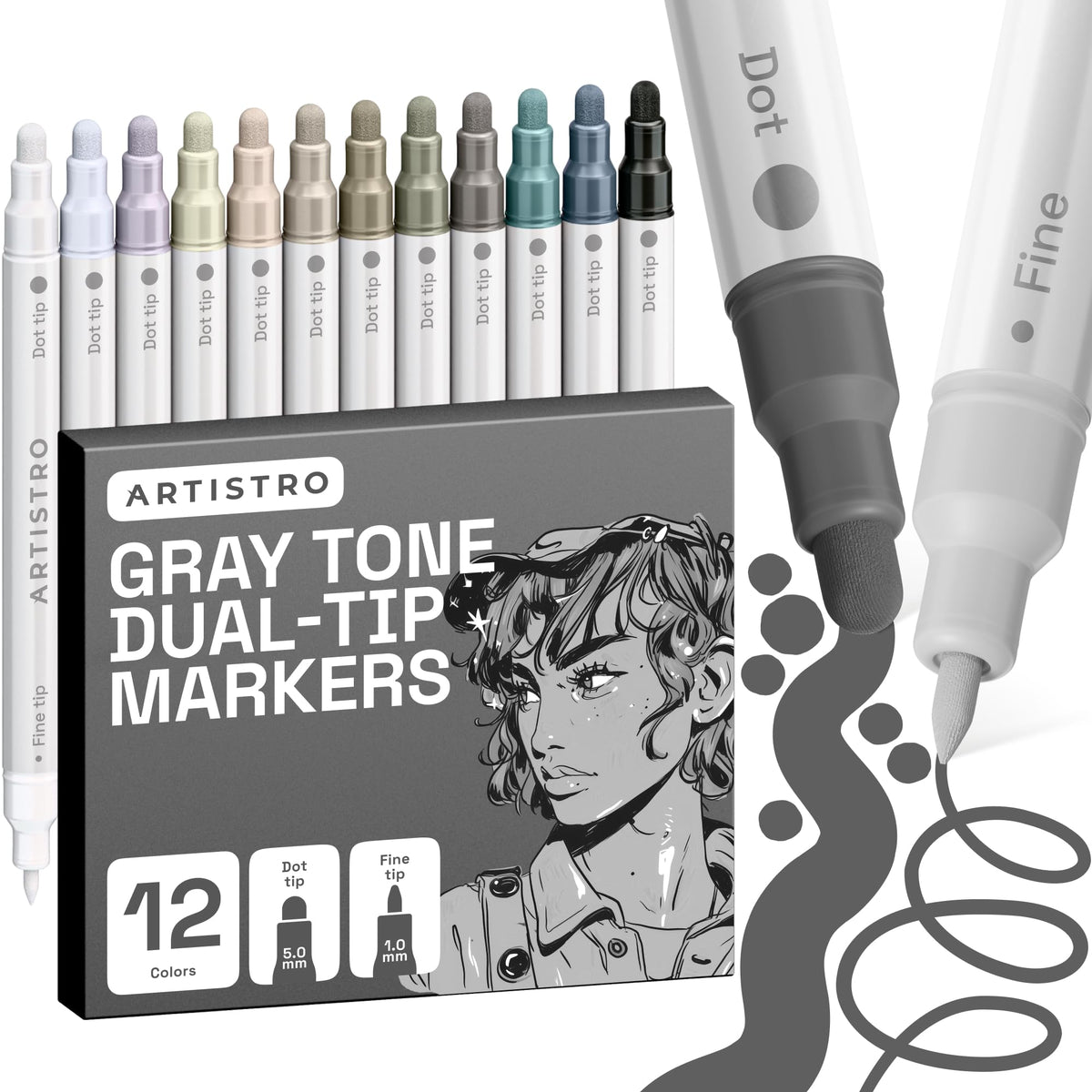 ARTISTRO 36 Multicolor Dual-Tip Acrylic Paint Marker Pens Jansha Store