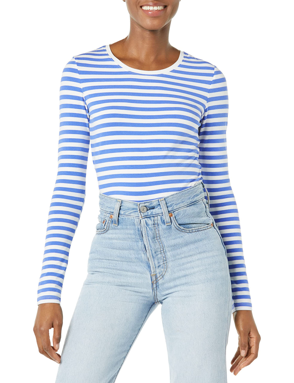 Amazon Essentials Women's Regular-Fit Long-Sleeve Crewneck T-Shirt Jansha Store