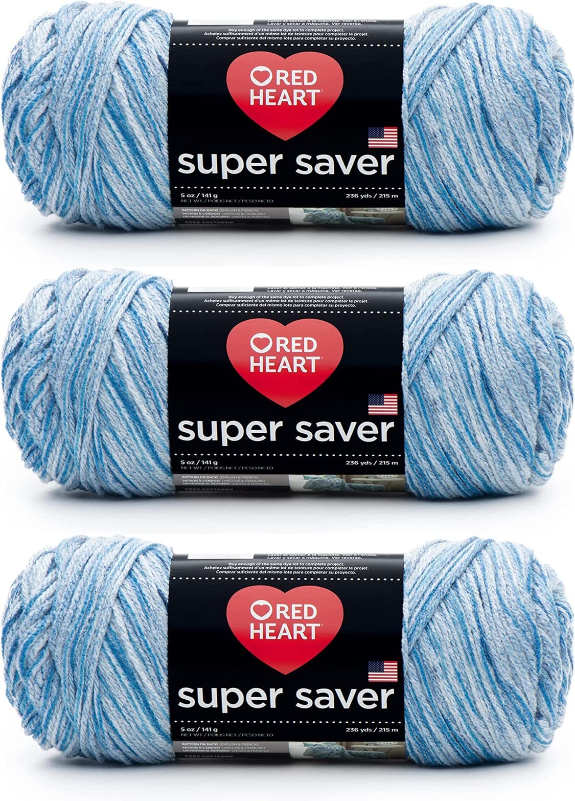 Red Heart Super Saver Yarn for Crocheting & Knitting, Medium Thyme, 3-Pack Jansha Store
