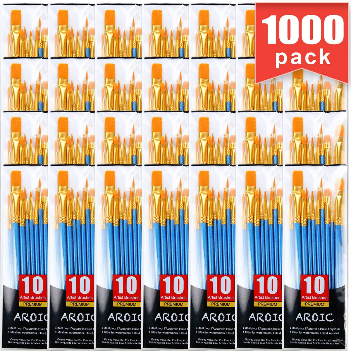 AROIC 10 Pcs Paint Brushes, Acrylic Oil Watercolor Painting Brush Set Jansha Store