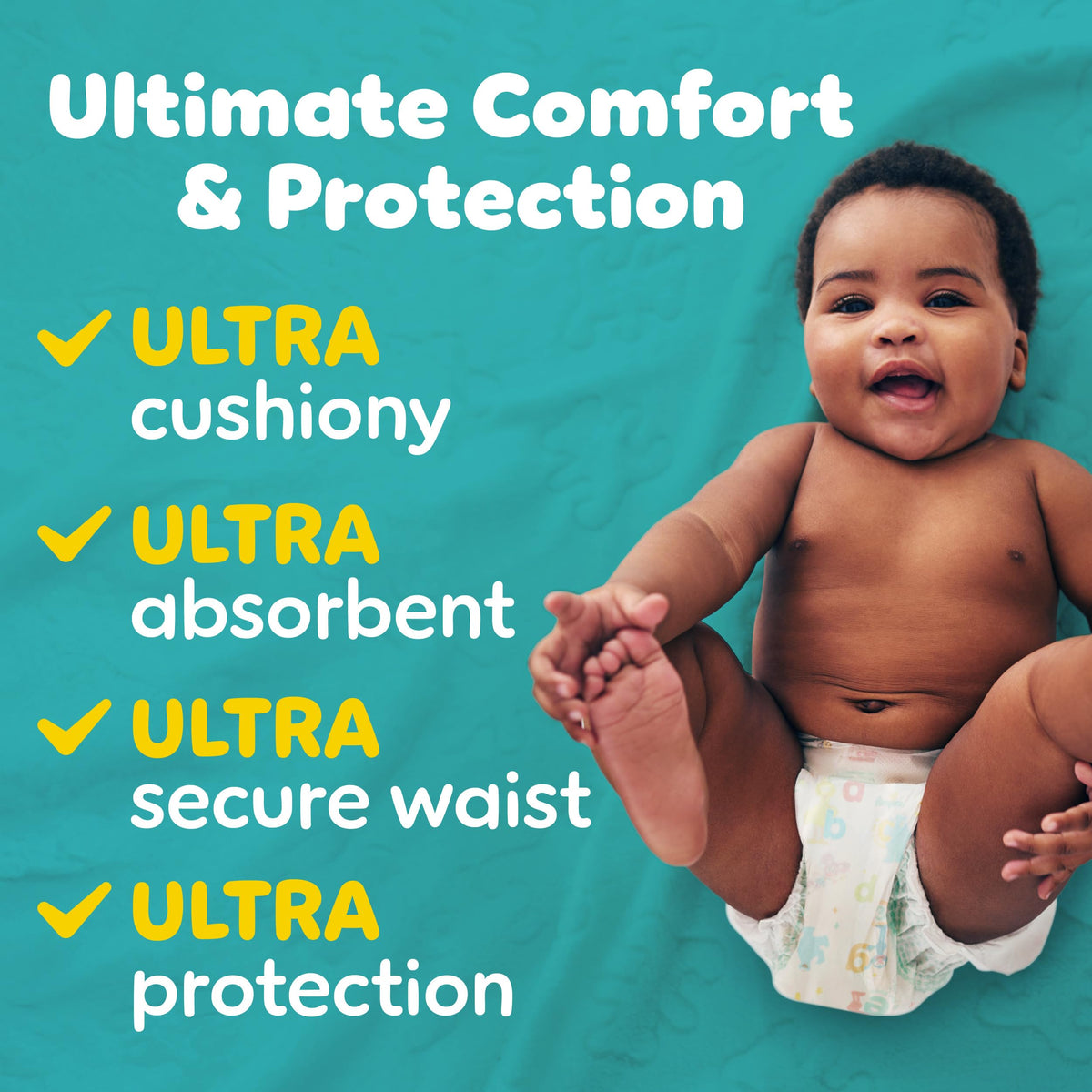 Pampers Baby Dry Ultra Cushiony Diapers, Size 3 (13-26 lbs), 104 Count, Up to 100% Leakproof (Packaging May Vary) Jansha Store